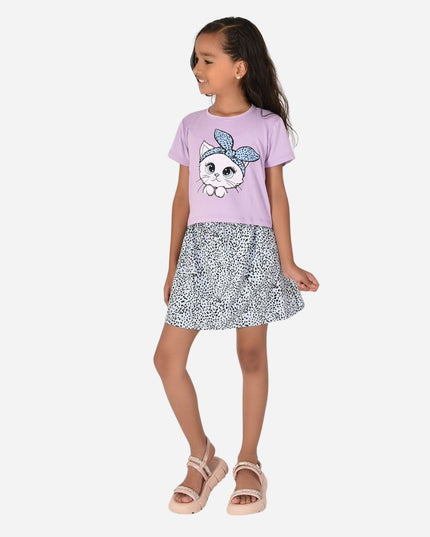 Conjunto De Niña Blusa + Falda Ref. 1601-001