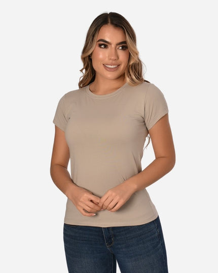 Camiseta de Dama Básica Slim Fit en Tela Fria Ref. 70203
