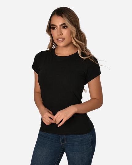 Camiseta de Dama Básica Slim Fit en Tela Fria Ref. 70203