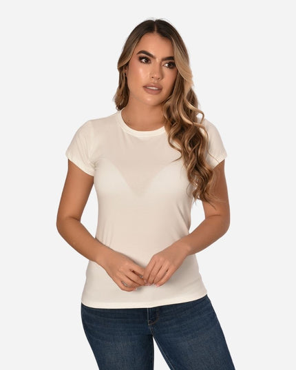 Camiseta de Dama Básica Slim Fit en Tela Fria Ref. 70203
