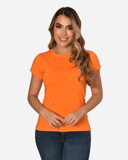 Camiseta de Dama Básica Slim Fit en Tela Fria Ref. 70203