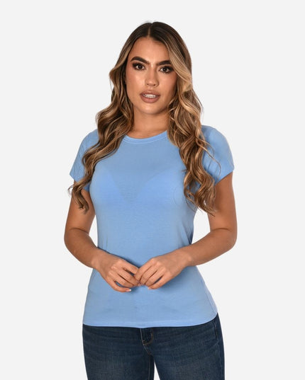 Camiseta de Dama Básica Slim Fit en Tela Fria Ref. 70203