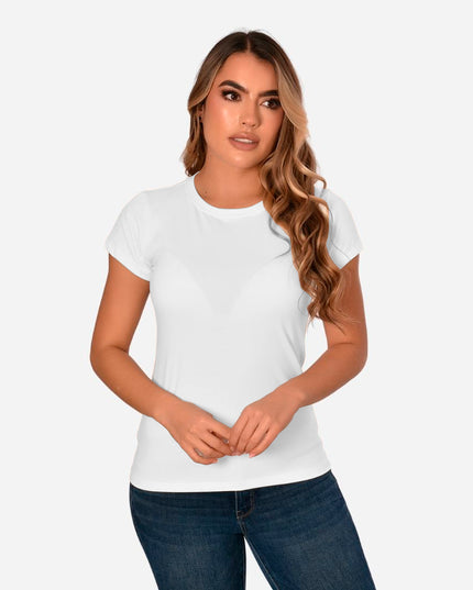 Camiseta de Dama Básica Slim Fit en Tela Fria Ref. 70203