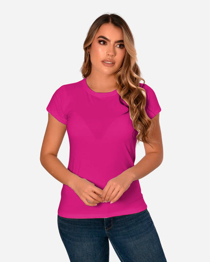 Camiseta de Dama Básica Slim Fit en Tela Fria Ref. 70203