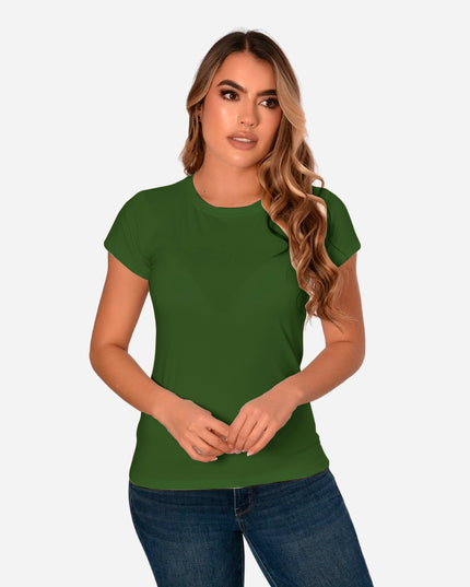 Camiseta de Dama Básica Slim Fit en Tela Fria Ref. 70203