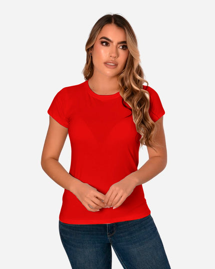 Camiseta de Dama Básica Slim Fit en Tela Fria Ref. 70203