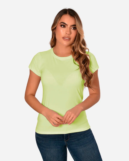 Camiseta de Dama Básica Slim Fit en Tela Fria Ref. 70203