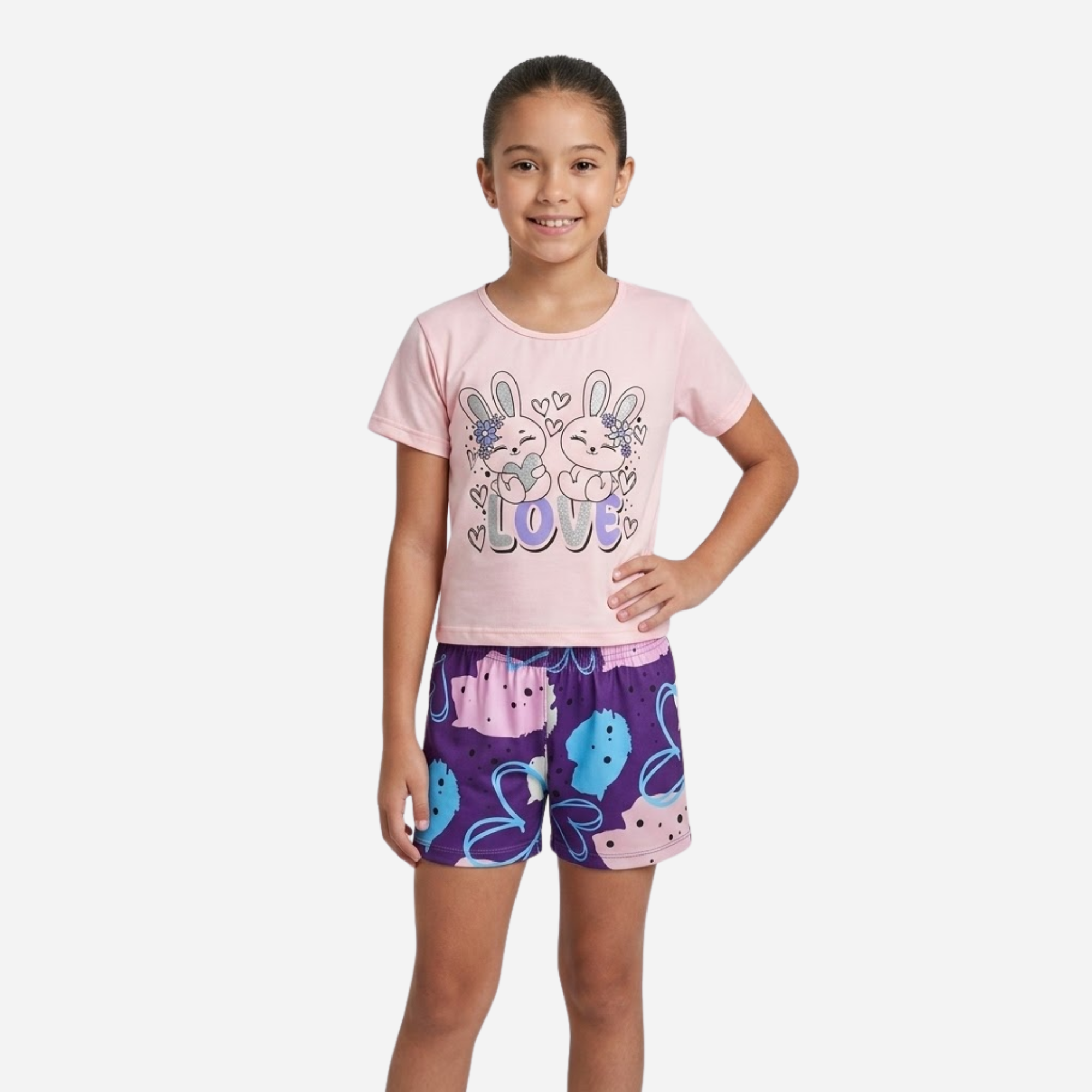Conjunto De Niña Blusa + Short Ref. 1300-004