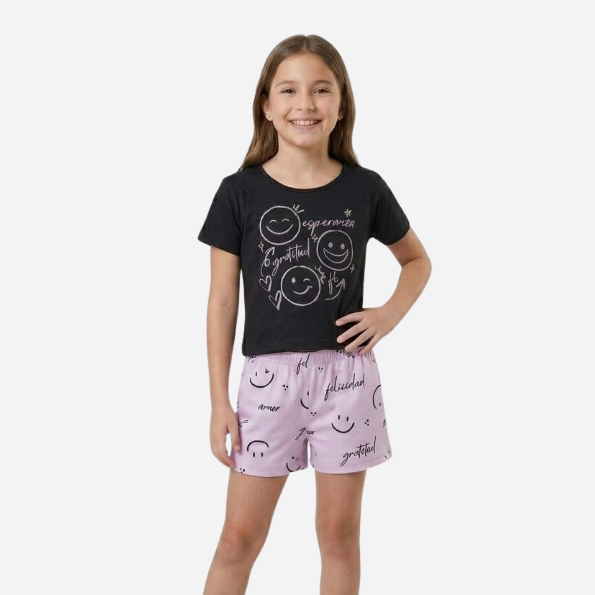 Conjunto De Niña Blusa + Short Ref. 1300-005