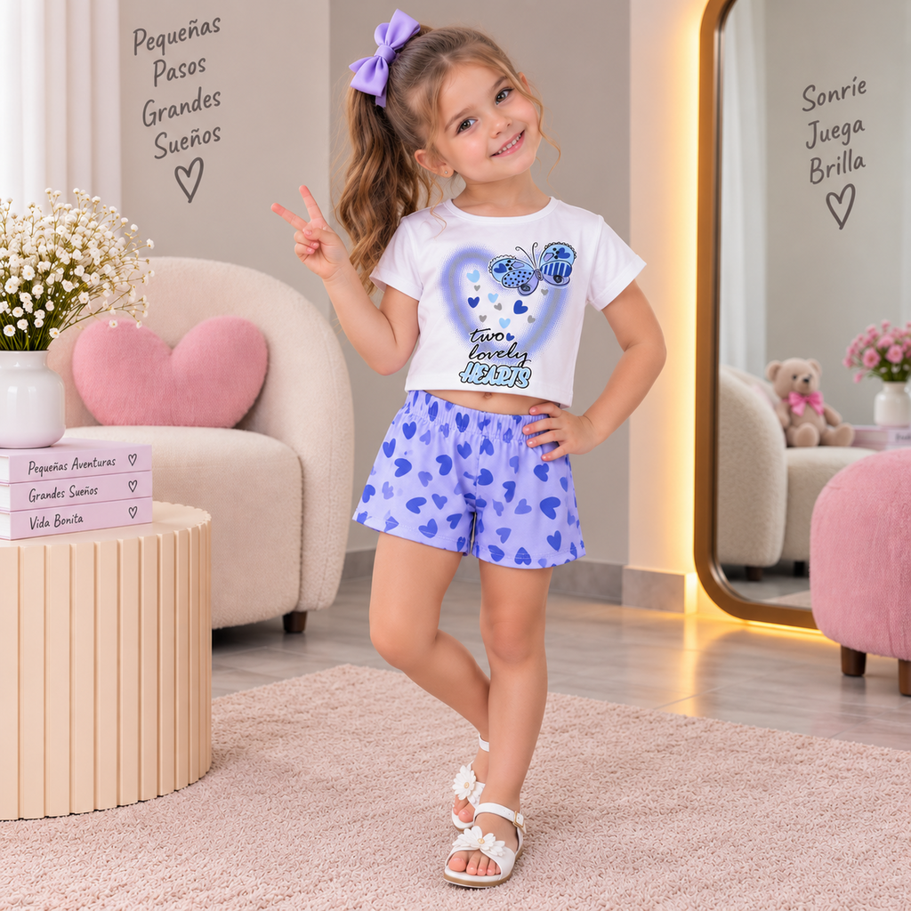 Conjunto De Niña Blusa + Short Ref. 1301-006-1