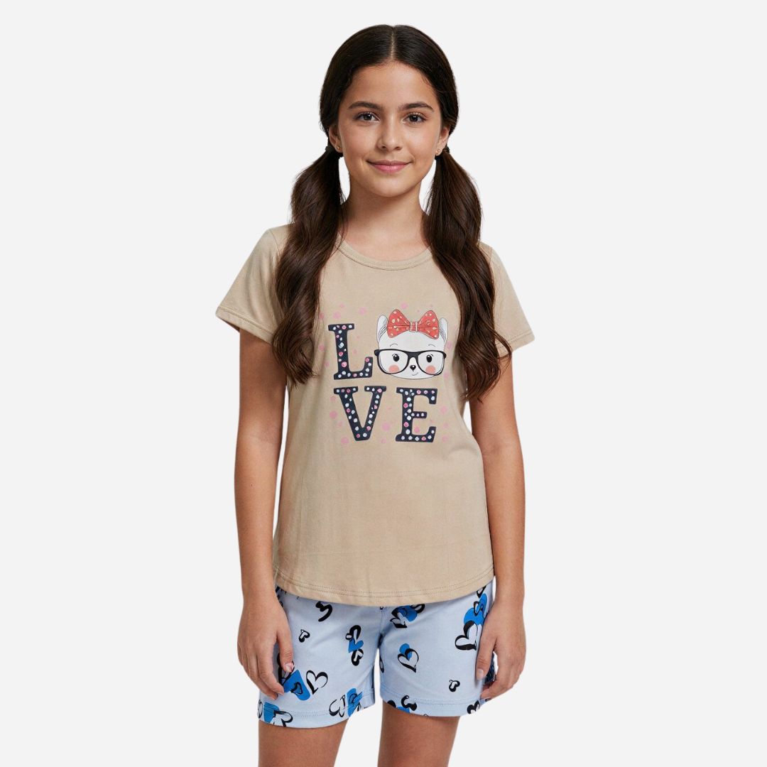 Conjunto De Niña Blusa + Short Ref. 1302-002