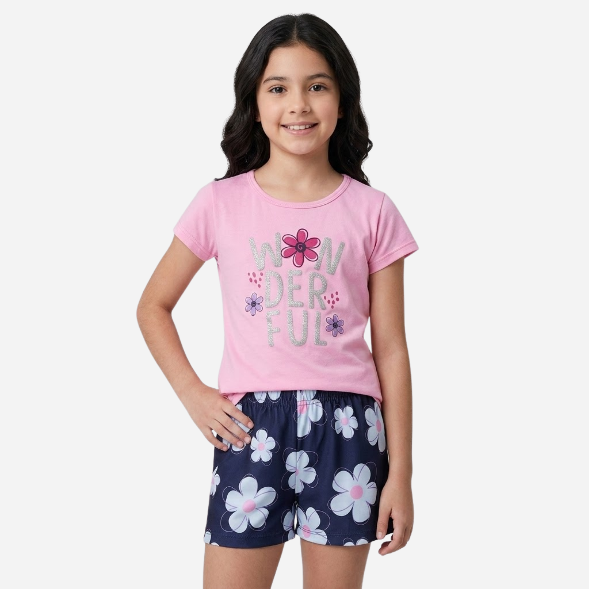 Conjunto De Niña Blusa + Short Ref. 1302-004