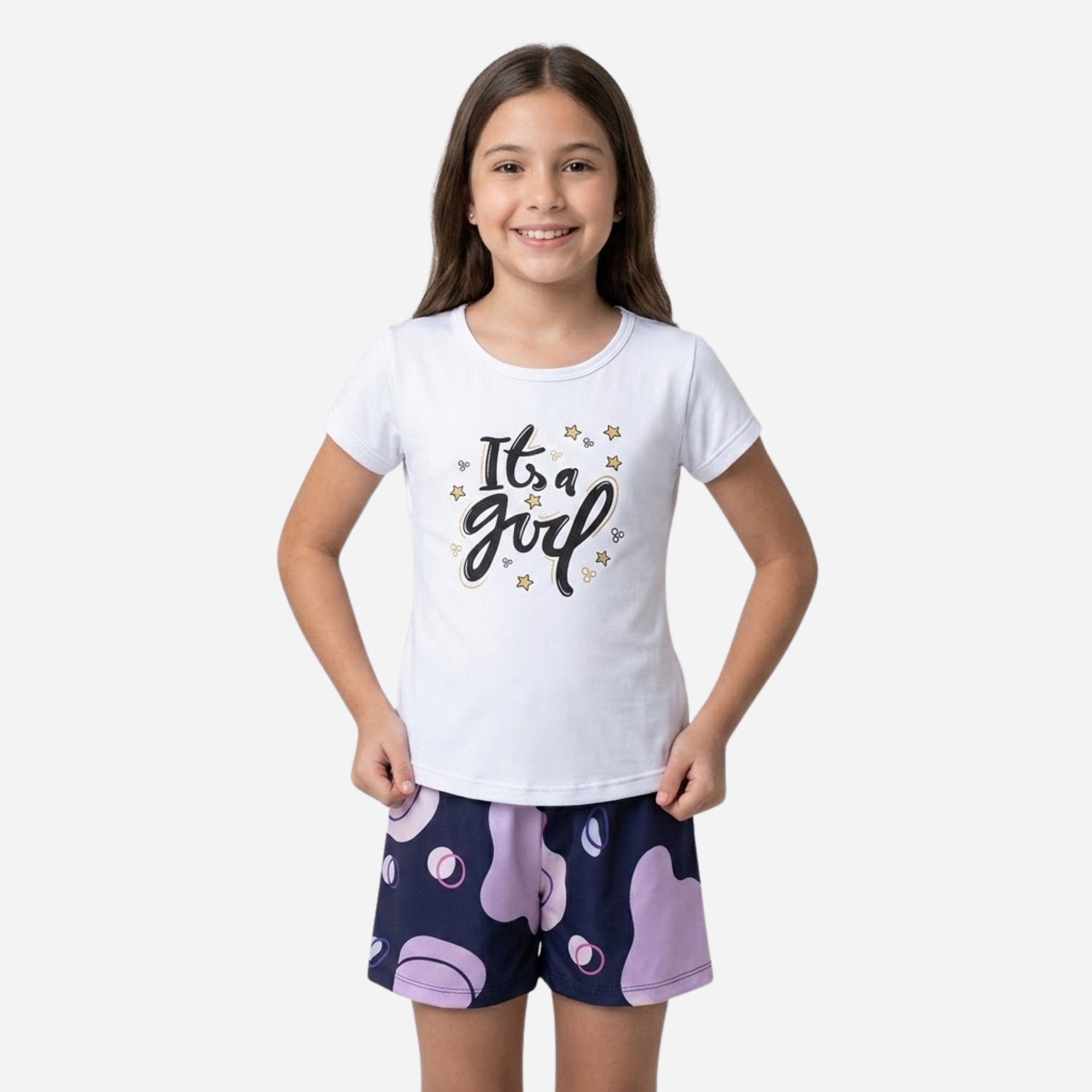 Conjunto De Niña Blusa + Short Ref. 1302-005