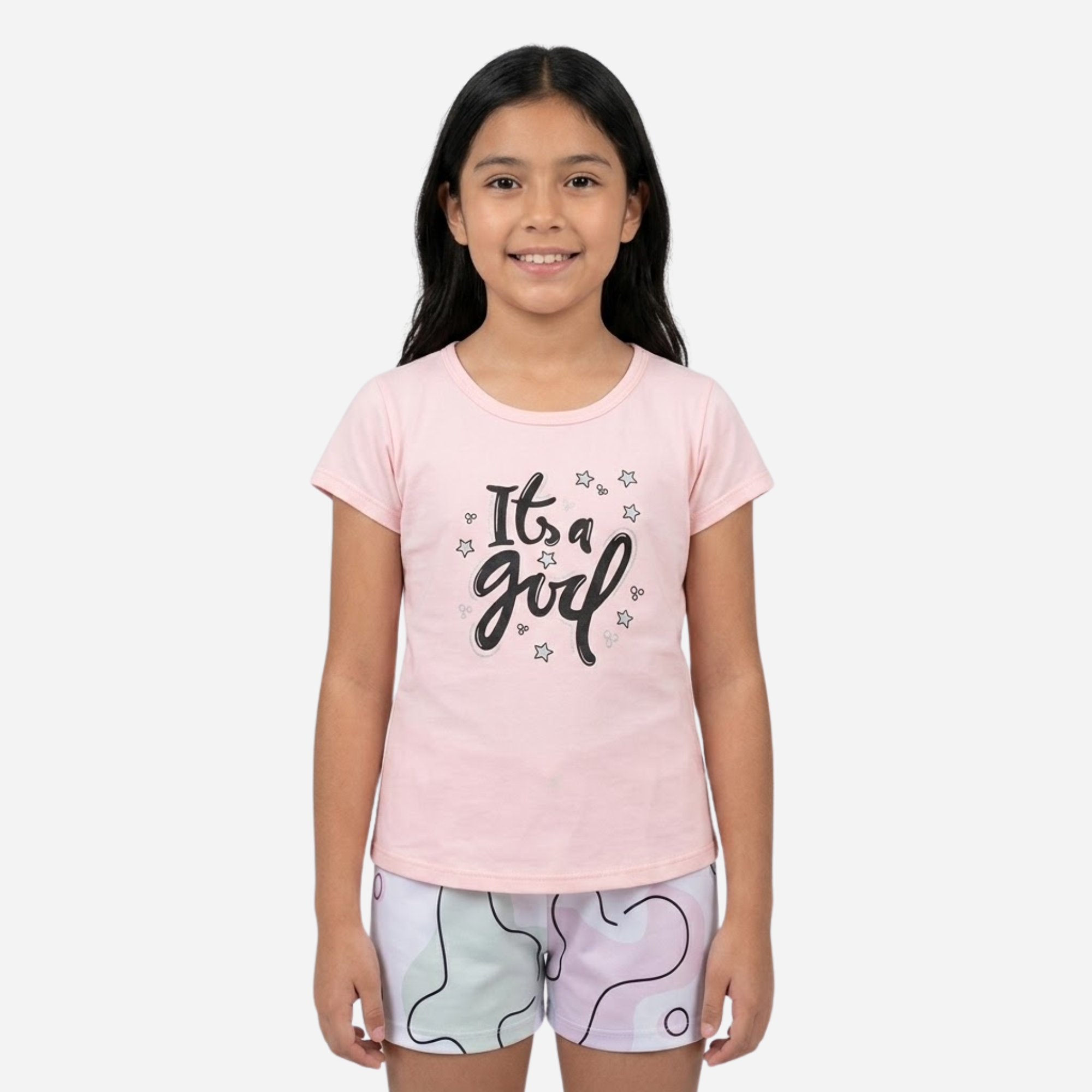 Conjunto De Niña Blusa + Short Ref. 1302-005