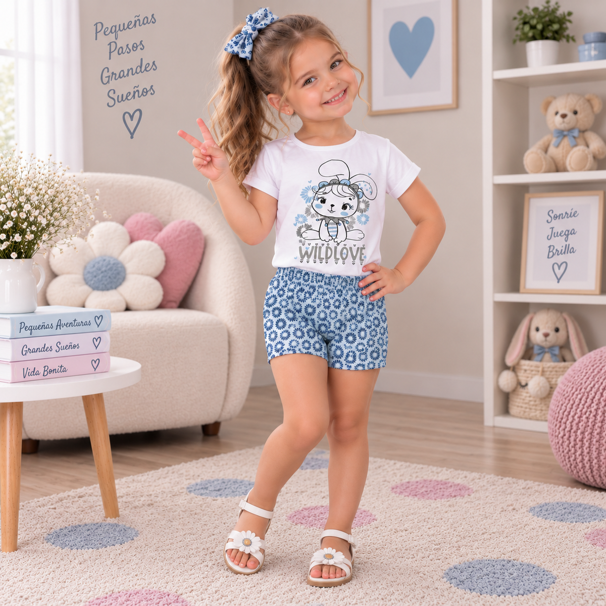 Conjunto De Niña Blusa + Short Ref. 1302-006-1