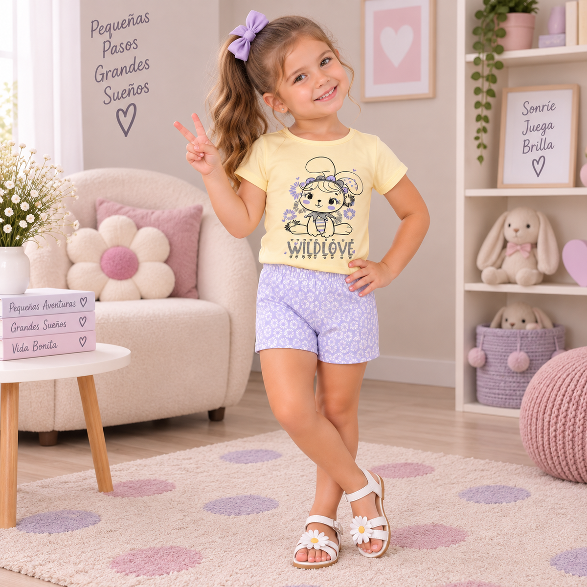 Conjunto De Niña Blusa + Short Ref. 1302-006-1