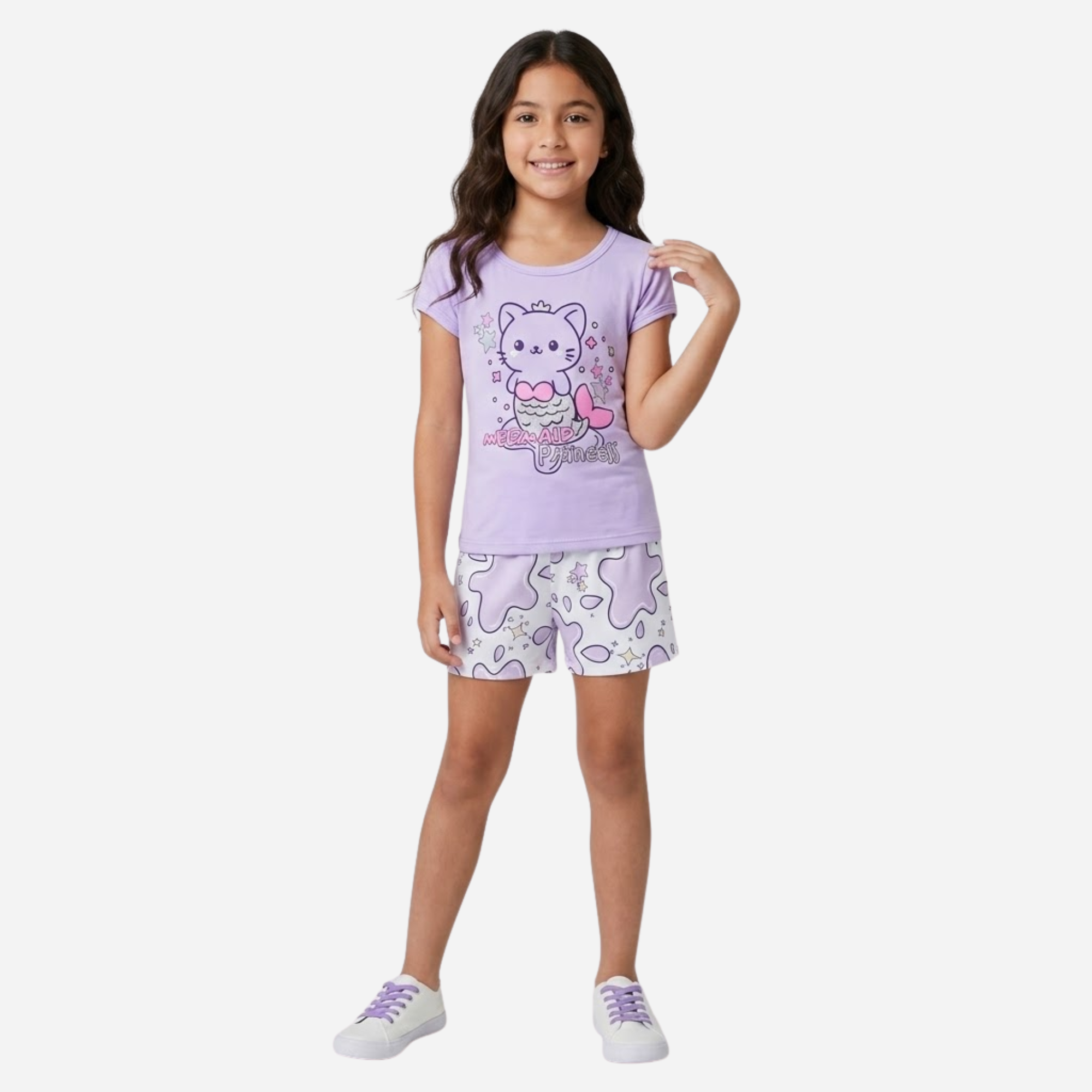 Conjunto De Niña Blusa + Short Ref. 1304-004
