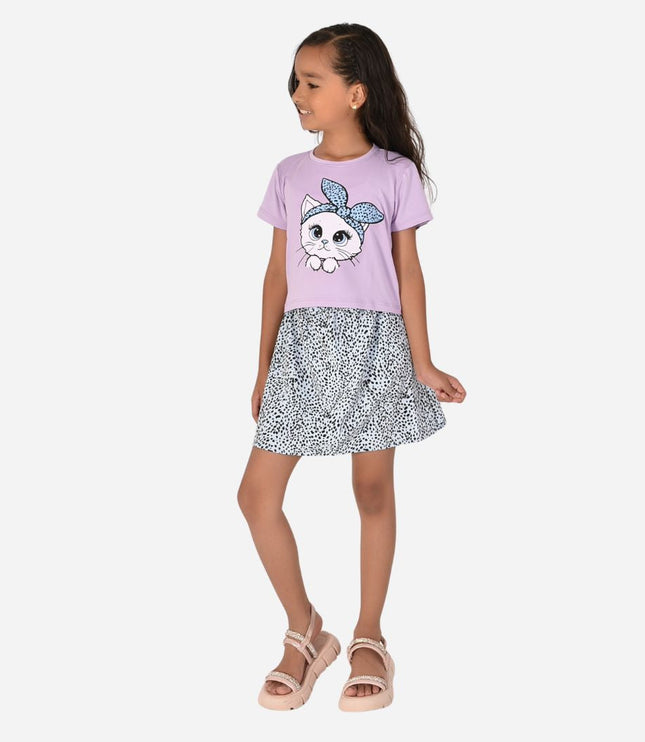 Conjunto De Niña Blusa + Falda Ref. 1601-001