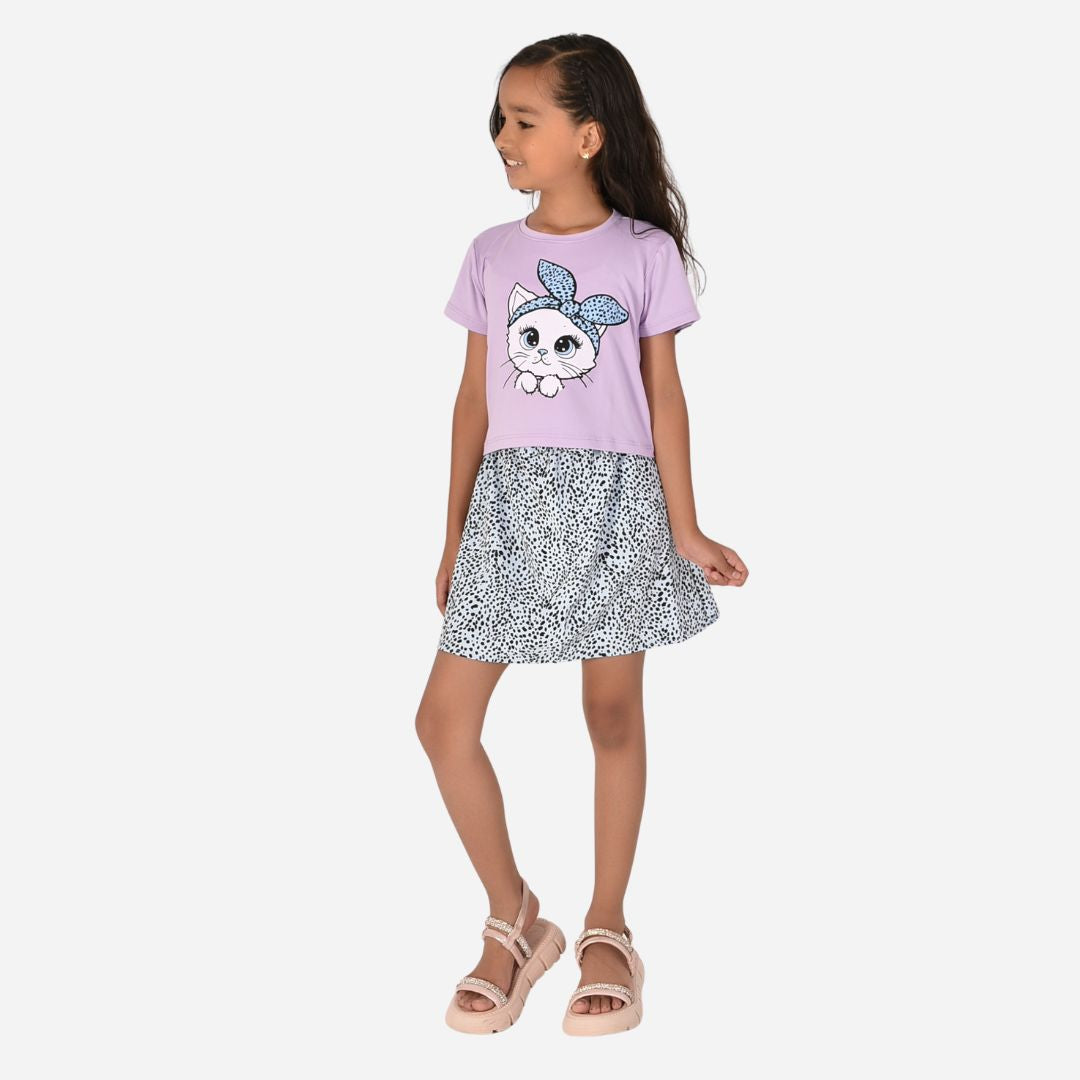 Conjunto De Niña Blusa + Falda Ref. 1601-001