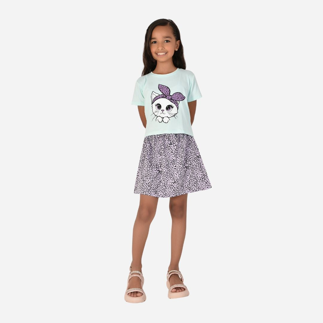 Conjunto De Niña Blusa + Falda Ref. 1601-001