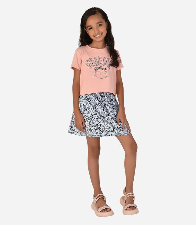 Conjunto De Niña Blusa + Falda Ref. 1601-002