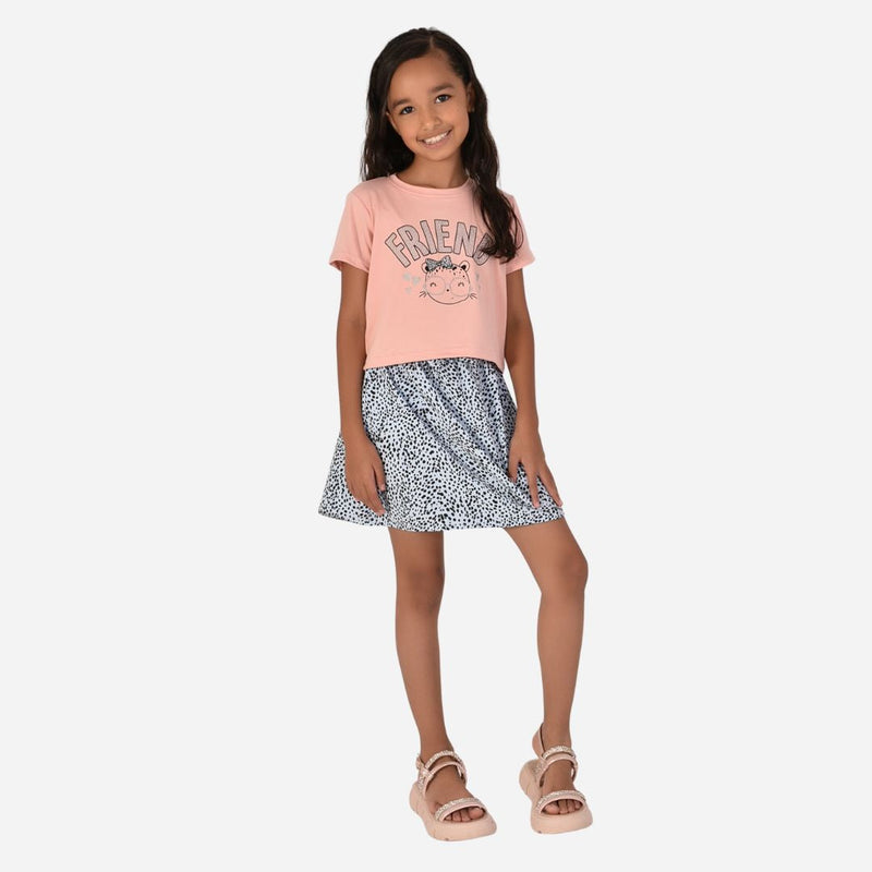 Conjunto De Niña Blusa + Falda Ref. 1601-002