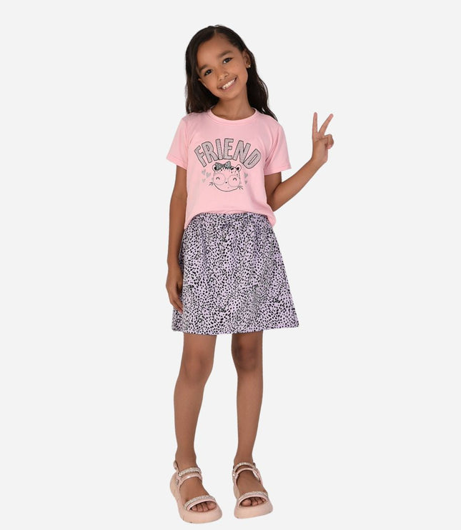 Conjunto De Niña Blusa + Falda Ref. 1601-002