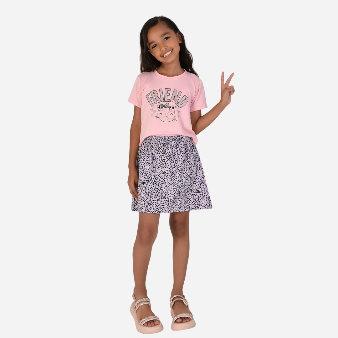Conjunto De Niña Blusa + Falda Ref. 1601-002