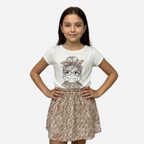 Conjunto De Niña Blusa + Falda Ref. 1605-001