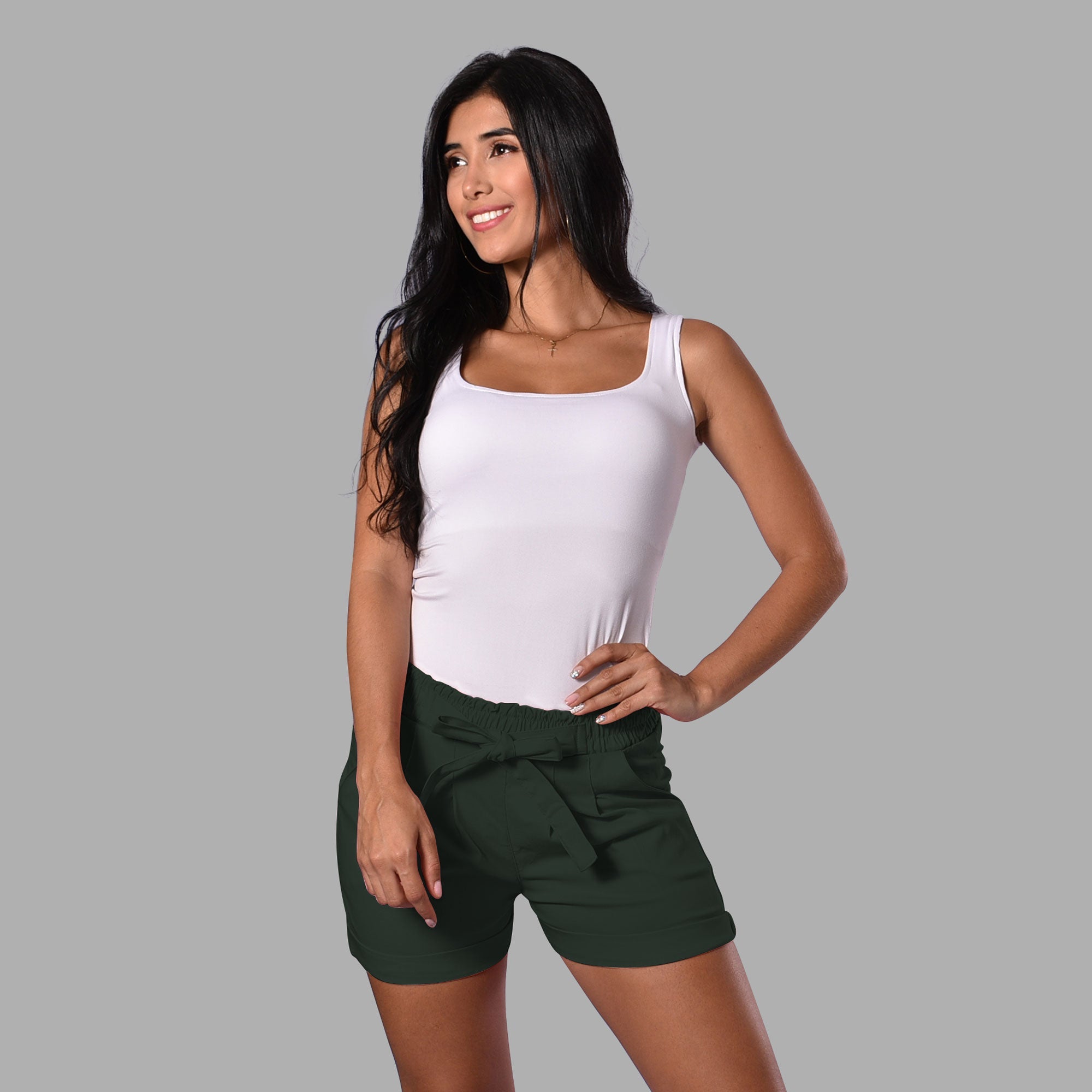 Short De Dama Pretina Resorte Con Bolsillos Colores Moda Ref. 218