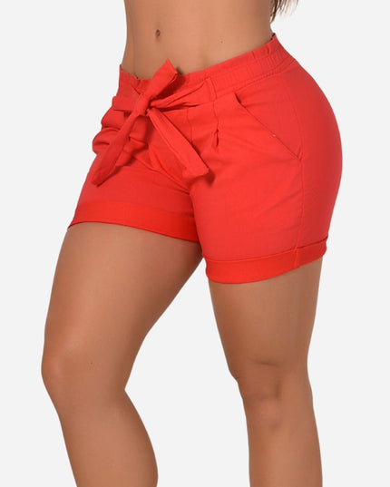 Short De Dama Pretina Resorte Con Bolsillos Colores Basicos Ref. 218