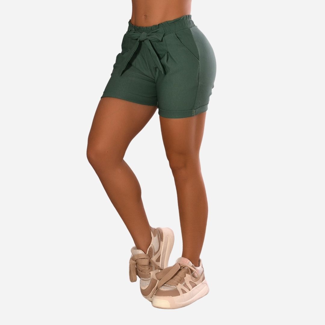 Short De Dama Pretina Resorte Con Bolsillos Colores Moda Ref. 218