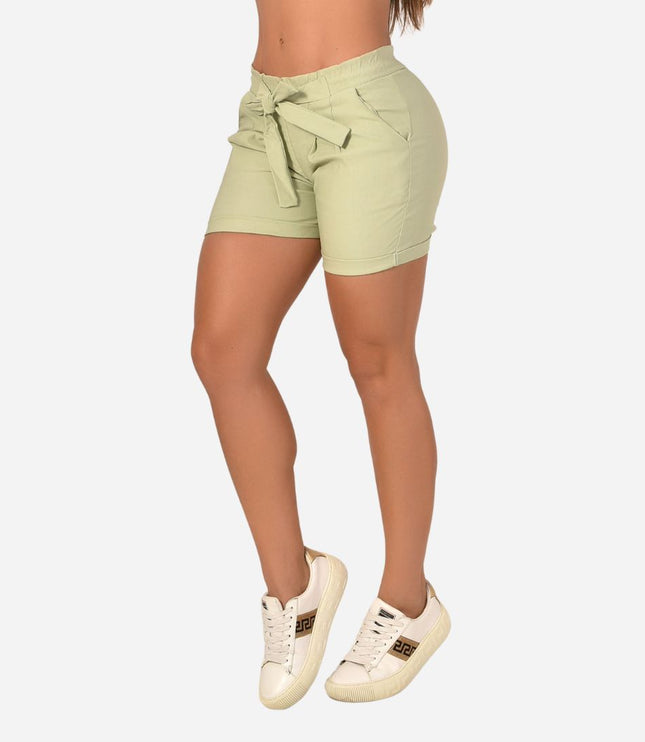 Short De Dama Pretina Resorte Con Bolsillos Colores Moda Ref. 218