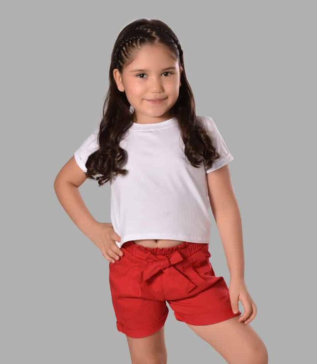 Short De Niña Resorte Y Anudado Ref. 3400