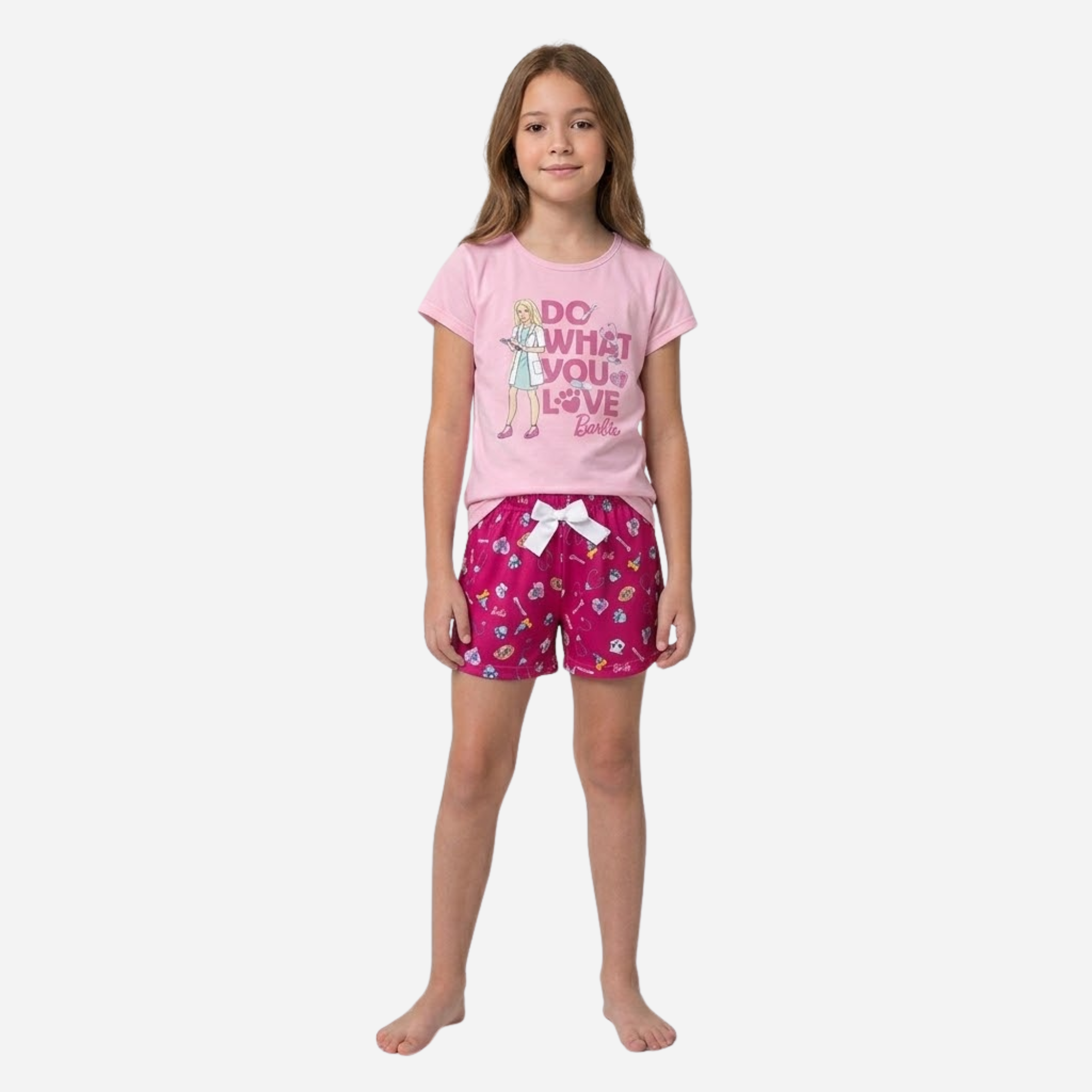 Pijama de Niña Barbie Blusa + Short Ref. 35034