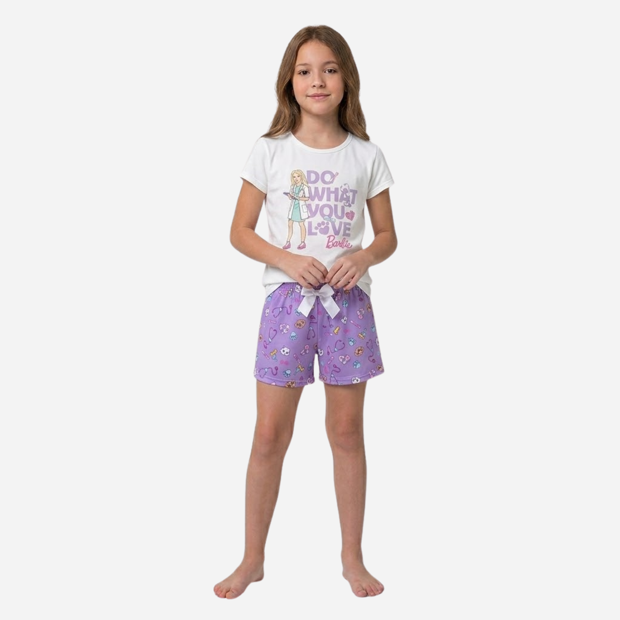 Pijama de Niña Barbie Blusa + Short Ref. 35034