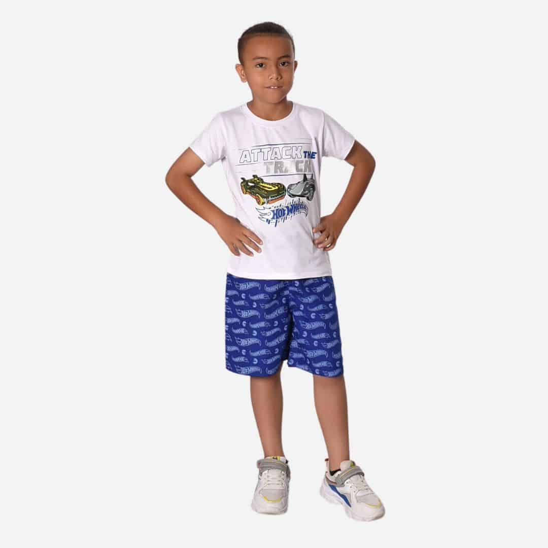 Conjunto de Niño Camiseta/Pantaloneta Marca Hotwheels Ref. 35519