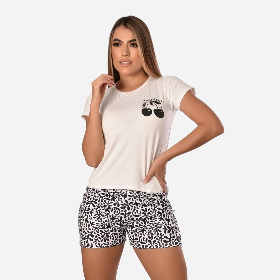 Pijama de Dama Blusa + Short Ref. 400025