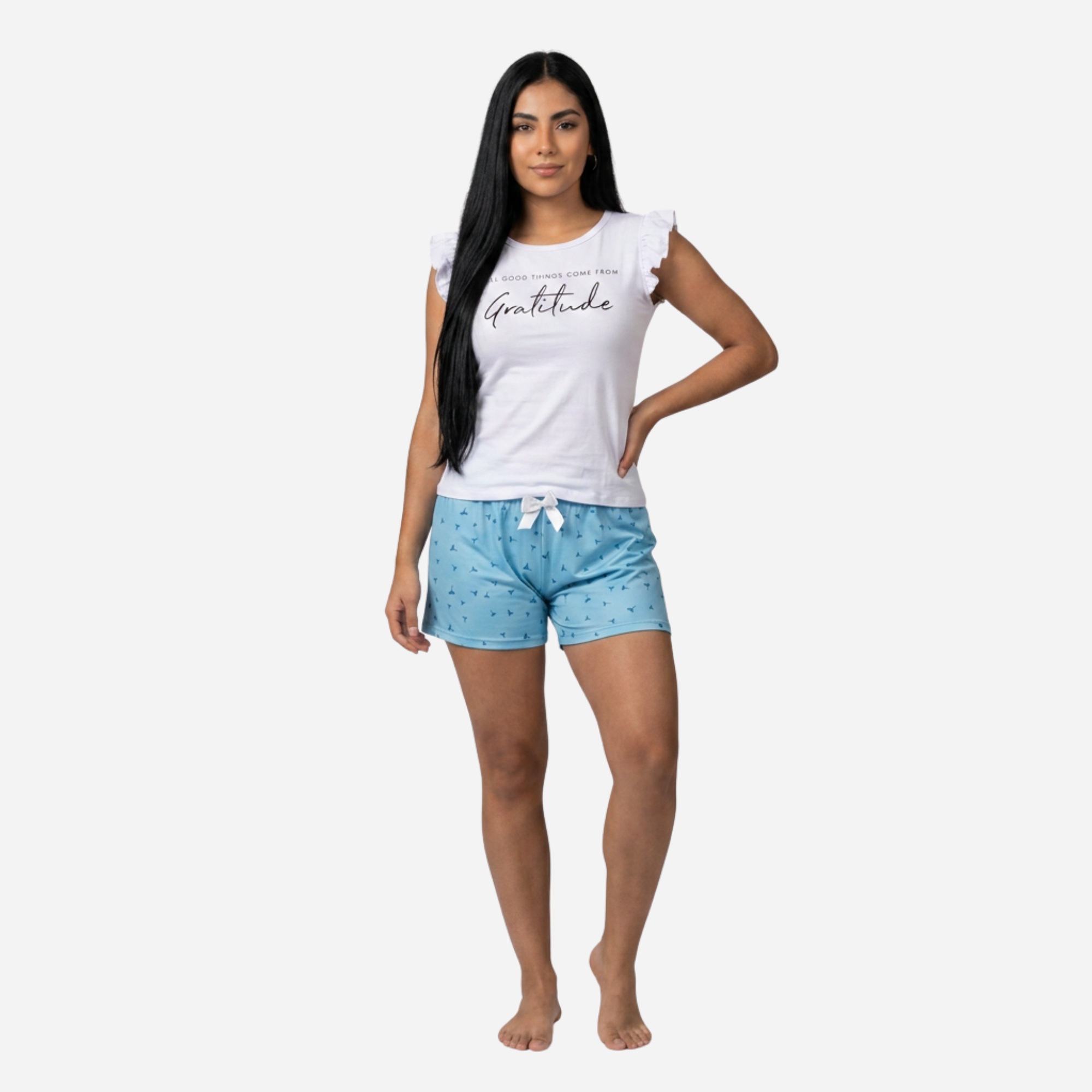 Pijama de Dama Blusa + Short Ref. 400045