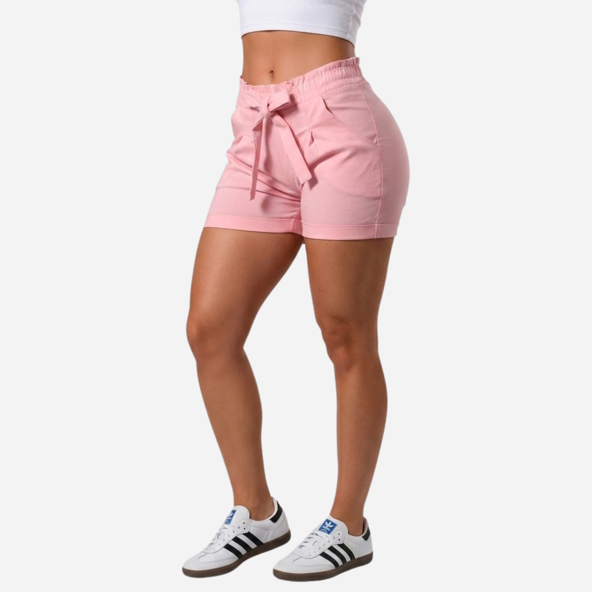 Short De Dama Pretina Resorte Con Bolsillos Colores Basicos Ref. 218