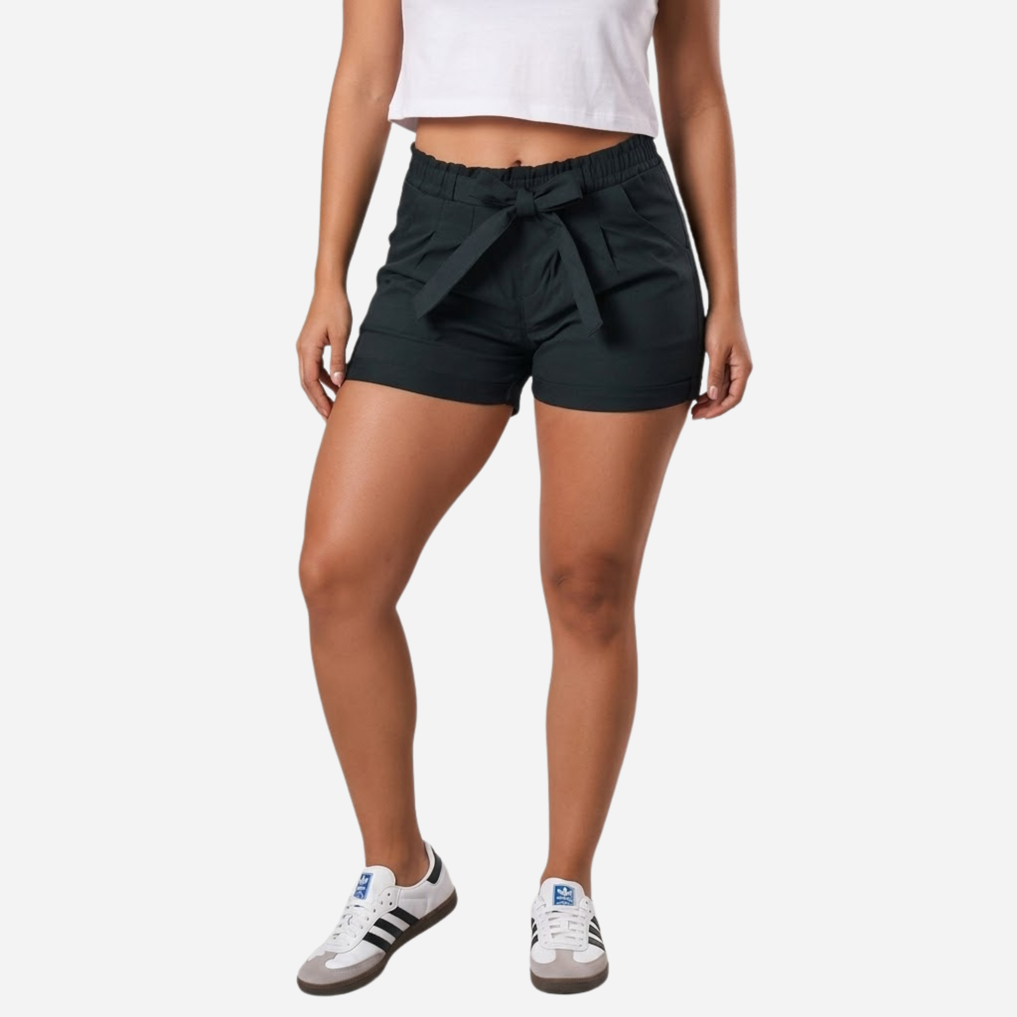 Short De Dama Pretina Resorte Con Bolsillos Colores Basicos Ref. 218