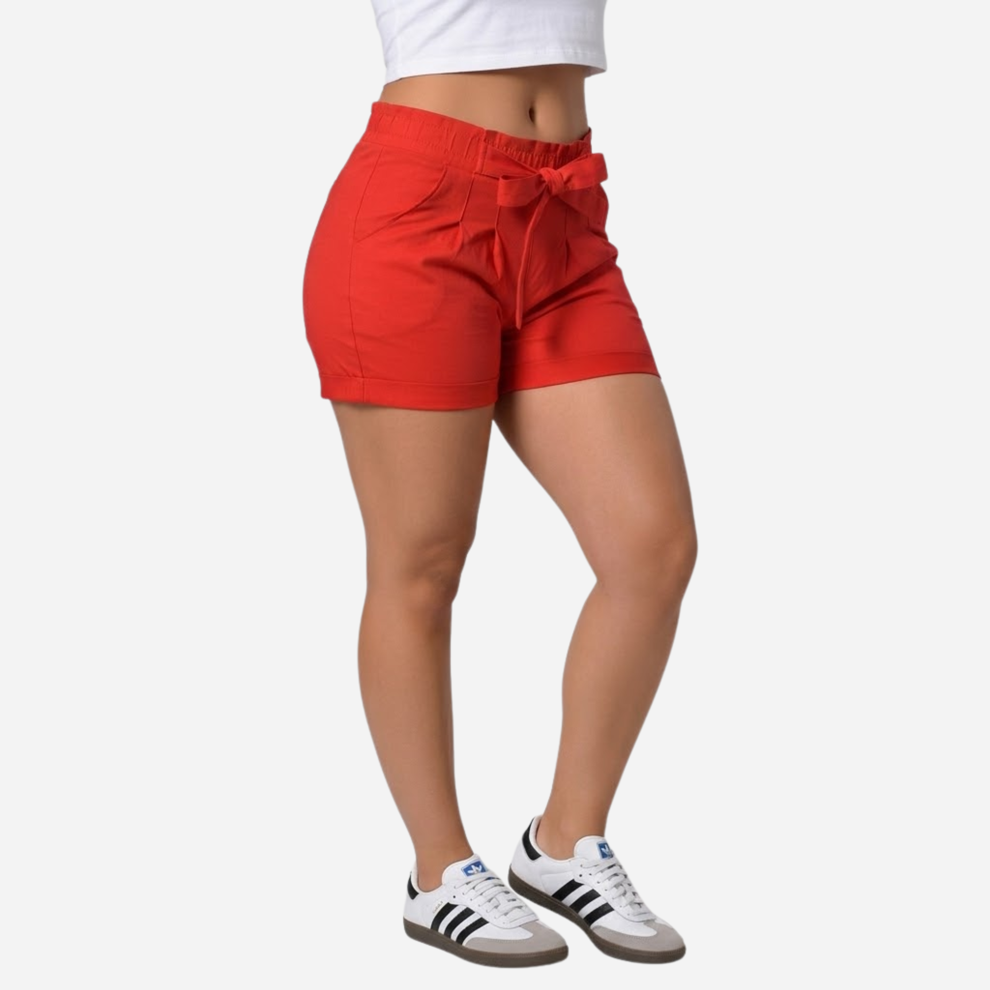 Short De Dama Pretina Resorte Con Bolsillos Colores Basicos Ref. 218