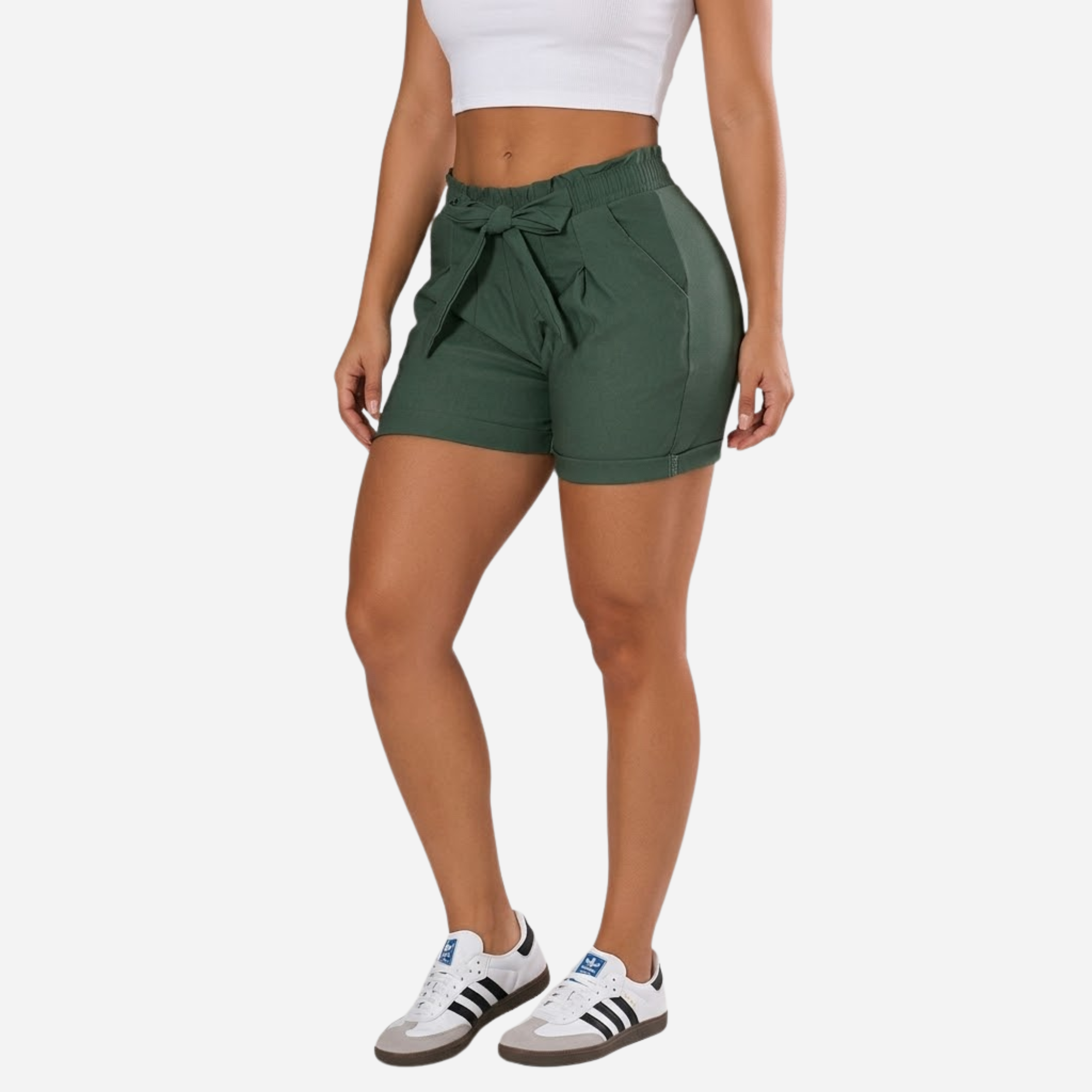 Short De Dama Pretina Resorte Con Bolsillos Colores Basicos Ref. 218