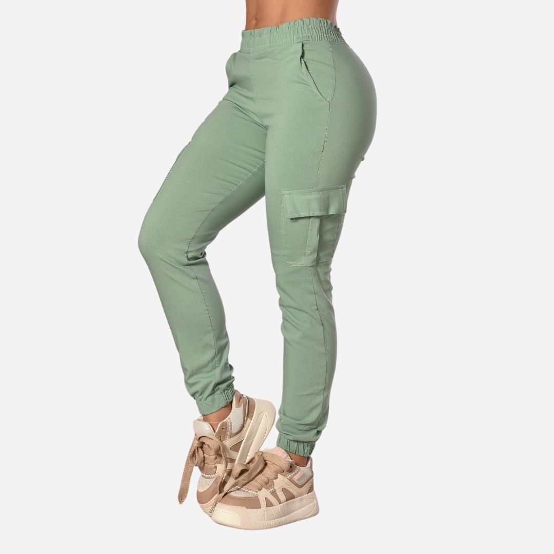 Outfit Pantalon Sudadera Verde Mujer Wholesale Conjuntos De