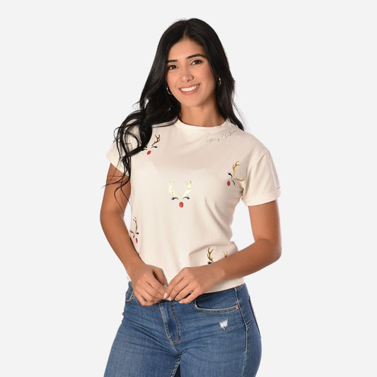 Camiseta Navideña de Dama Ref. 51037-034