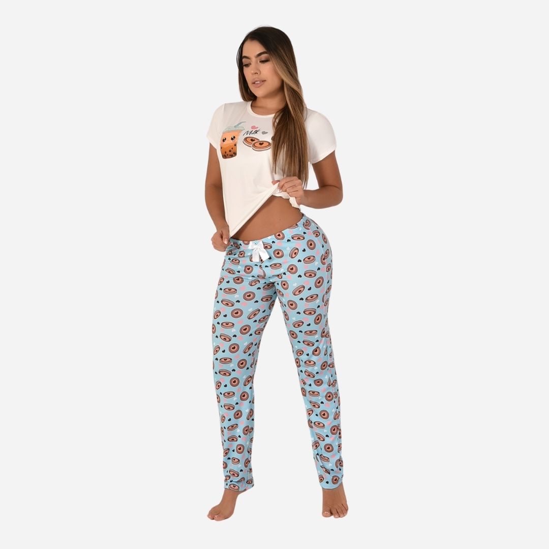 Pijama De Dama Blusa + Pantalon Ref. 51401-021