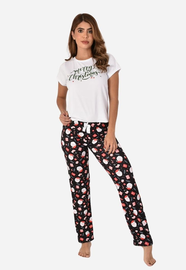 Pijama De Dama Navideña Camiseta + Pantalon Ref. 51401-040