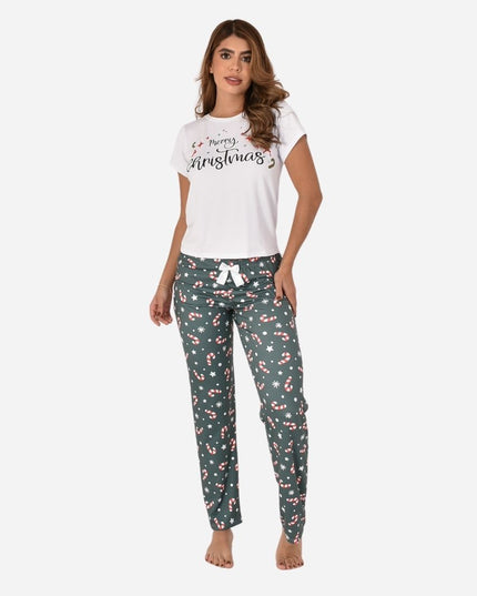 Pijama De Dama Navideña Camiseta + Pantalon Ref. 51401-043