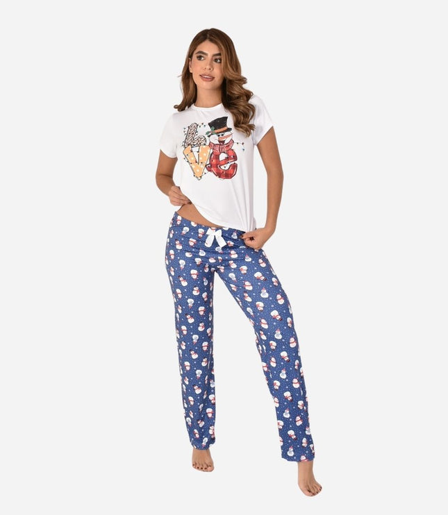 Pijama De Dama Navideña Camiseta + Pantalon Ref. 51401-044