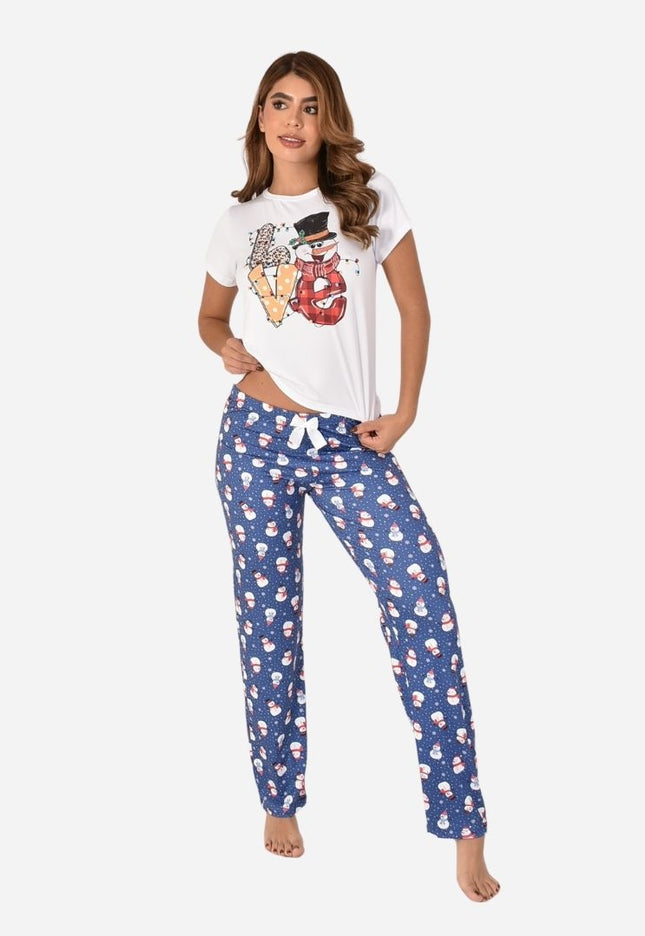 Pijama De Dama Navideña Camiseta + Pantalon Ref. 51401-044